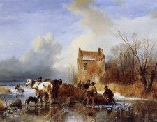 Schelfhout Andreas Fishermen on ice Sun. Schelfhout, �������