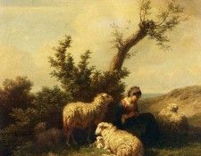 Tschaggeny Edmond Jean Baptiste A Shepherdess And Her Flock. Tschaggeny, ����� ��� ������