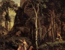 Corot Diana Surprised at Her Bath. , --