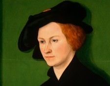 Cranach d.a. Portrait of a Woman, Detalj 1, 1522, NG Washing. ,  