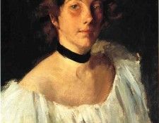 Chase William Merritt Portrait of a Lady in a White Dress aka Miss Edith Newbold. ,  