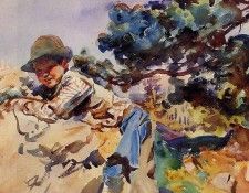 Sargent John Singer Boy on a Rock. ��������, ���� ������