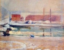 twachtman view from the holley house, winter c1901. Twachtmann,  