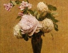 Fantin Latour Henri Vase of Peonies and Snowballs. -, ---
