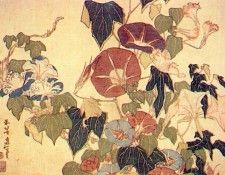 hokusai morning glories and tree frog 1833. �������