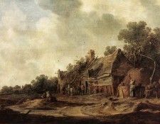 Goyen Jan van Peasant Huts with a Sweep Well. ,  