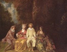 Watteau Pierrot content. , -