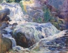 twachtman waterfall, blue brook c1895-1900. Twachtmann, ���� �����