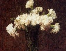 Fantin Latour Henri White Carnations. -, ---