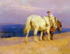 Welch Lucy Kemp Cart Horses On The Downs. ,  