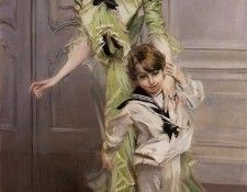 Boldini Giovanni Portrait of Madame Georges Hugo (nee Pauleen Menard Dozian) and Her Son Jean. Boldini, ��������