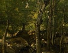 Corot Rocks in the Forest of Fontainebleau, 1860-1865, Detal. , --