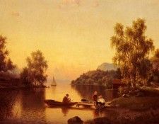 Wahlquist Ehrnfried Sketching On The Lake. ���������, Ehrnfried
