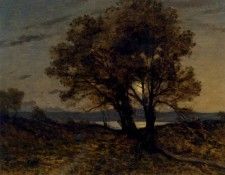 Harpignies Henri Joseph Paysage Au Clair De Lune. Harpignies, -
