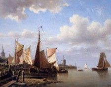 Koster Everhardus Ships at the quai of Overschie Sun . , Everhardus