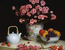 Gjertsen Steve Azaleas in an Oriental Planter. Gjertson, 