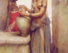 At the well. Tanoux,  Adriene