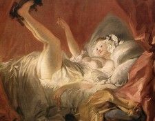 Fragonard Young Woman Playing with a Dog. 