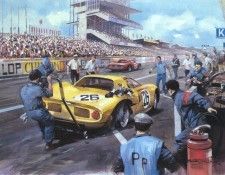 Cma 054 1964 le mans ferrari 250 lm in the pits. ��� ���