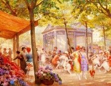 Deully Eugene Auguste Francois La Marche Aux Fleurs. Deully,   