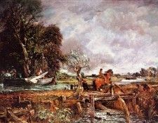CONSTABLE - THE LEAPING HORSE, 1825, OIL ON CANVAS.  