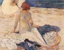 frieseke nude on beach c1915. Frieseke,  