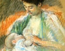 Cassatt Mary Mother Rose Nursing Her Child.  