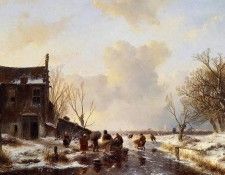 Schelfhout Andreas Winter landscape T Sun. Schelfhout, 