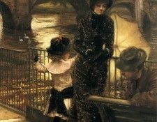 By the Thames at Richmond. Tissot,  