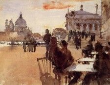 Sargent John Singer Cafe on the Riva degli Schiavoni. ,  