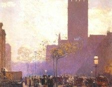 hassam lower fifth avenue 1890. , 