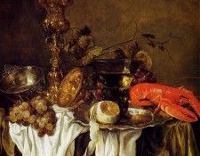 Beijeren van Abraham Still life with lobster Sun. Beijeren,  