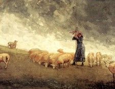 Homer Winslow Shepherdess Tending Sheep. �����, �������