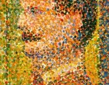 Seurat Parade de cirque, 1887-88, 100x150.5 cm, detalj, Metr. , 