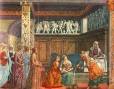 GHIRLANDAIO BIRTH OF MARY CAPPELLA TORNABUONI SMARIA NOVE. , 