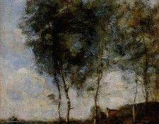 Corot Jean Baptiste Camille Pecheur Au Bord De La Riviere. ����, ���-������-������