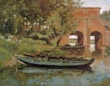 Tholen Willem Bridge and sluice in Het Meertje Sun. , 