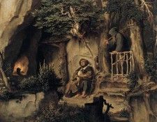 SCHWIND Moritz von A Player With A Hermit. Schwind,  