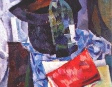 puni still life with bottle and red book 1914-15. 