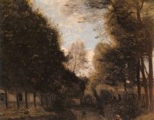 Corot Jean Baptiste Camille Gisors Riviere Bordee D arbres. ����, ���-������-������