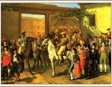 bs-ahp- Manuel Castellano- Horsemen Waiting To Enter The Madrid Bullr. , 