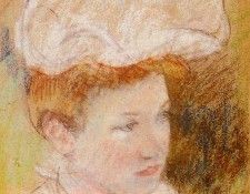 Cassatt Mary Leontine in a Pink Fluffy Hat.  