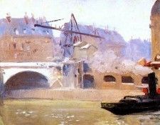 hopper tugboat at boulevard saint michel 1907.  