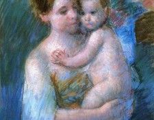 Cassatt Mary Mother Holding Her Baby.  