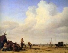 Velde van de Adriaen Beach scene Sun. ,   