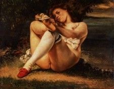 Courbet Woman with white stockings, ca 1861, Barnes foundati. , 