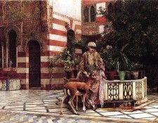 Weeks Edwin Lord Girl in a Moorish Courtyard. ,  