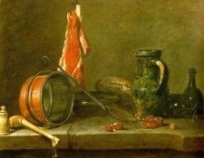 CHARDIN - A LEAN DIET WITH COOKING UTENSILS, 1731. , - 