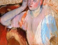 Cassatt Mary Clarissa Turned Left with Her Hand to Her Ear.  