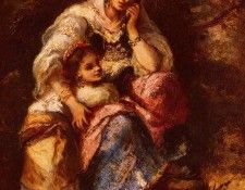 Diaz de la Pena Narcisse Virgile Gypsy Mother And Child. ���� �� �� ����� ������� Virgile